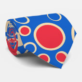青の赤と青の点 ネクタイ (ロール)