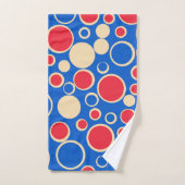 青の赤と青の点 バスタオルセット (ハンドタオル)