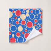 青の赤と青の点 バスタオルセット (ウォッシュタオル)