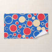 青の赤と青の点 バスタオルセット (ハンドタオル)