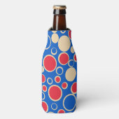 青の赤と青の点 ボトルクーラー (ボトル正面)