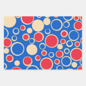 青の赤と青の点 ラッピングペーパーシート (正面3)