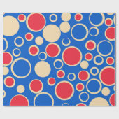 青の赤と青の点 ラッピングペーパー (フラット)