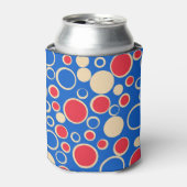 青の赤と青の点 缶クーラー (缶正面)