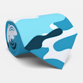 青の迷彩柄のタイ ネクタイ