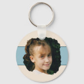 青の追加イニシャルフローラ写真 キーホルダー (裏面)