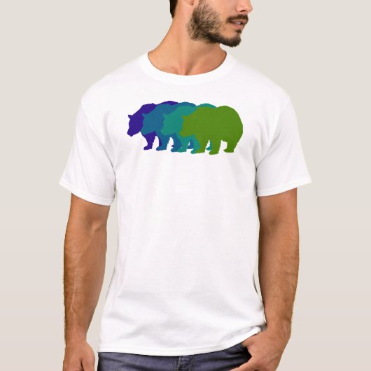 青の速度くま Tシャツ (正面)