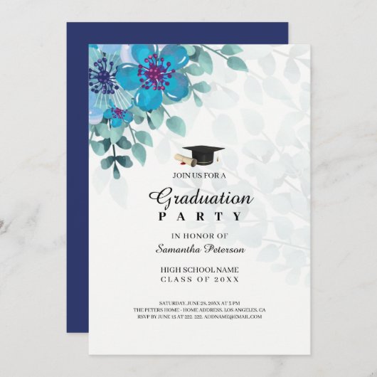 青の配置 招待状 (正面/裏面)