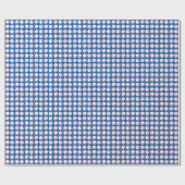 青の野球パターン ラッピングペーパー (フラット)