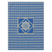 青の金ゴールドメダリオン付きテーブルクロス テーブルクロス (正面)