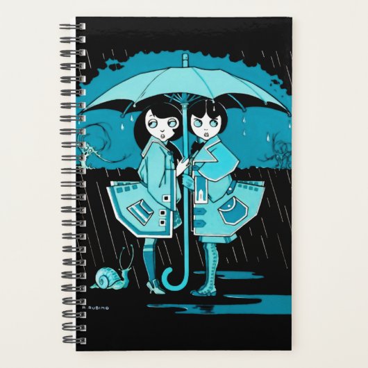 青の雨の日 プランナー手帳 (正面)