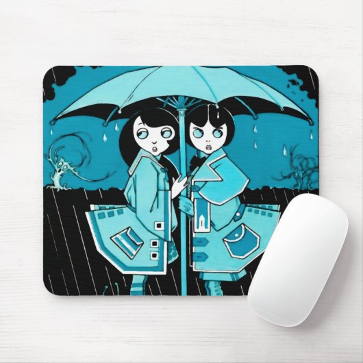 青の雨の日 マウスパッド (マウス)