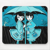青の雨の日 マウスパッド (正面)