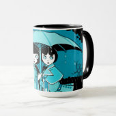 青の雨の日 マグカップ (正面右)