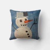 青の雪だるま クッション (裏面)