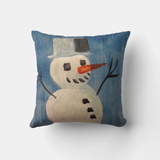 青の雪だるま クッション (裏面)