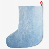 青の雪片はフロストを飾ります ラージクリスマスストッキング (裏面)