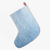 青の雪片はフロストを飾ります ラージクリスマスストッキング (裏面 (吊り時))
