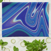 青の飛沫 キッチンタオル (折り畳み)