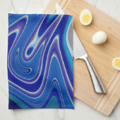 青の飛沫 キッチンタオル (四つ折り)