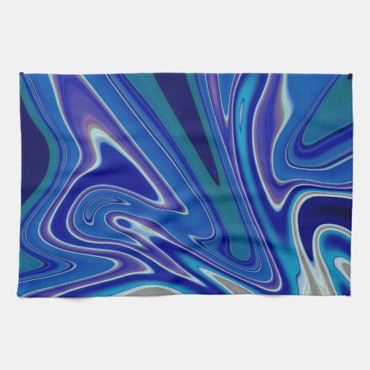 青の飛沫 キッチンタオル (横)