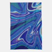 青の飛沫 キッチンタオル (縦)