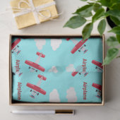 青の飛行機のパターン 薄葉紙 (ギフト)