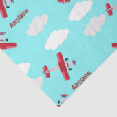 青の飛行機のパターン 薄葉紙 (詳細)