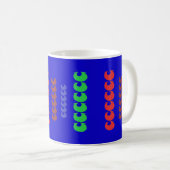 青の高いアートパターンの王室の図形 コーヒーマグカップ (正面右)