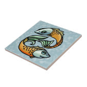 青の魚類のカラフルな魚 タイル (側面)
