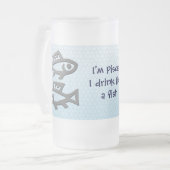 青の魚類の星の印のしみはガラスを飲みます フロストグラスビールジョッキ (正面左)