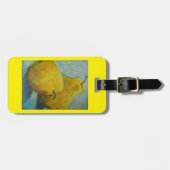 青の黄色いナシが付いている荷物または財布のラベル ラゲッジタグ (正面横)