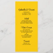 青の黄色のひまわり結婚のメニュー メニュー (裏面)