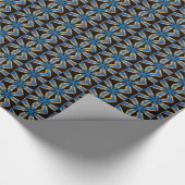 青の黒い幾何学的パターン紙 ラッピングペーパー (角)