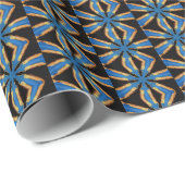 青の黒い幾何学的パターン紙 ラッピングペーパー (ロールコーナー)