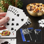 青の黒と銀のモノグラム トランプ (インサイチュ)