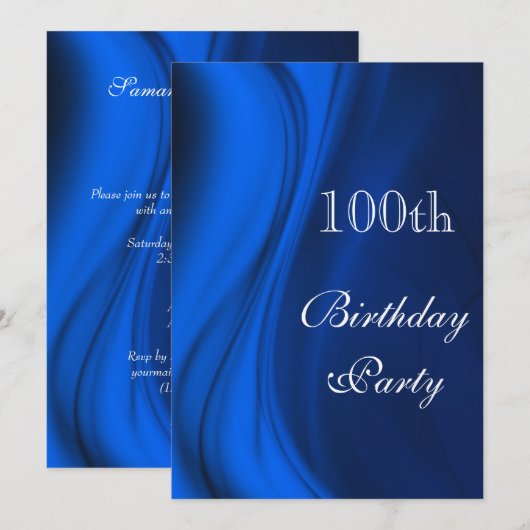 青の100番目の誕生日 招待状 (正面/裏面)