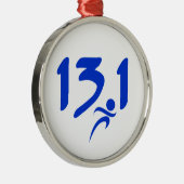 青の13.1の半マラソン メタルオーナメント (右)