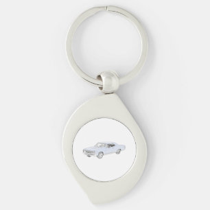 青の1967年のChevy ChevelleのイラストレーションKeychain キーホルダー