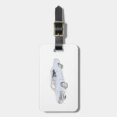 青の1967年のChevy Chevelleの鉛筆のスタイルのスケッチ ラゲッジタグ (正面縦)