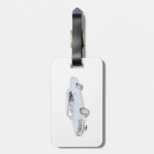 青の1967年のChevy Chevelleの鉛筆のスタイルのスケッチ ラゲッジタグ (裏面縦)