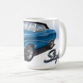 青の68のBuick Skylarkのコンバーチブル コーヒーマグカップ (正面右)