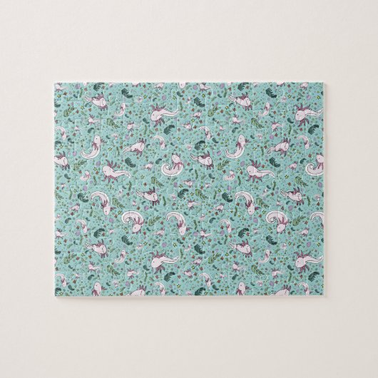 青のAxolotls ジグソーパズル (横)