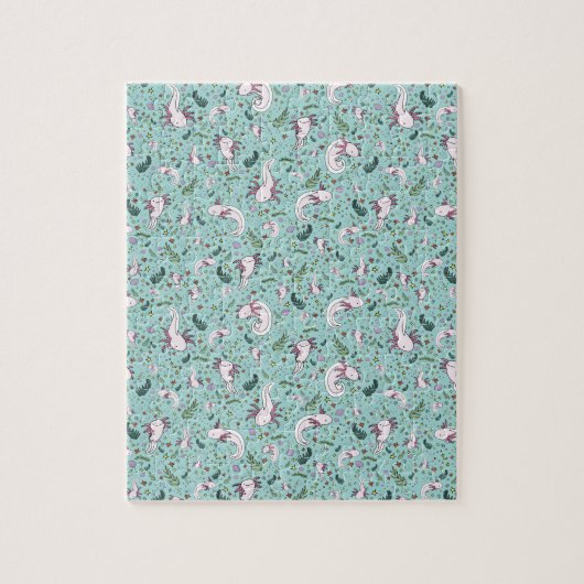 青のAxolotls ジグソーパズル (縦)