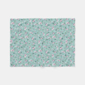 青のAxolotls フリースブランケット (正面(横))