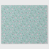 青のAxolotls ラッピングペーパー (フラット)