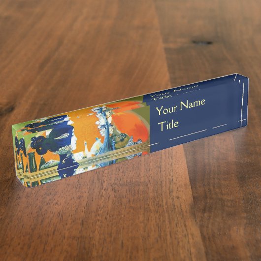 青のDIVA /髪の美しいファッション デスクネームプレート (側面)