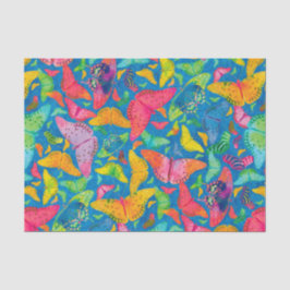 青のFlutterbyの夏の蝶 薄葉紙