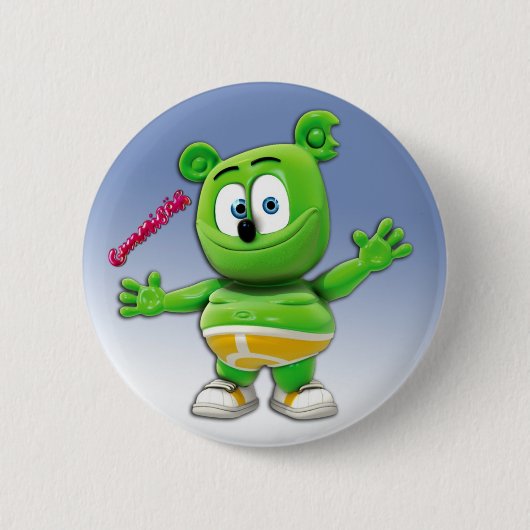 青のGummibärボタン 缶バッジ (正面)