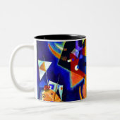 青のKandinksy ツートーンマグカップ (左)